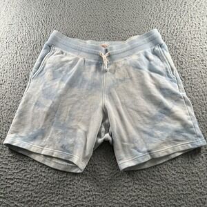 Faherty Sweat Shorts Mens M Light Blue Tie Dye Terry Drawstring Casual Beach